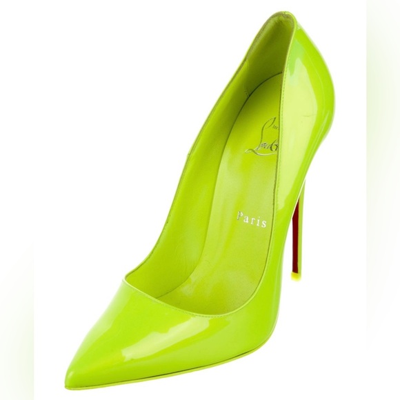 Christian Louboutin so Kate  Neon Green Stiletto Heels pumps size 38 - Picture 3 of 16